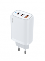 Сетевое зарядное устройство PERO TC23 GAN  USB-A QC 3.0 + USB-C PD + USB-C PD 65W белый ТС23W купить ЦИТ Сетевое зарядное устройство PERO TC23 GAN  USB-A QC 3.0 + USB-C PD + USB-C PD 65W белый ТС23W фото