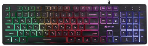 Клавиатура Oklick 550ML черный USB slim Multimedia LED фото