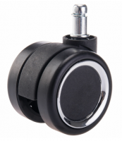 Колесо (ролики) BRABIX для кресла, прорезиненные, ХРОМ, шток d11мм, черные,короб,533089 фото