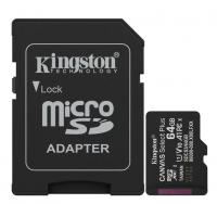 Карта памяти MicroSD 64GB Kingston Class 10 Canvas Select Plus A1 U1 V10 (100 Mb/s) (SDCS3/64GB) фото