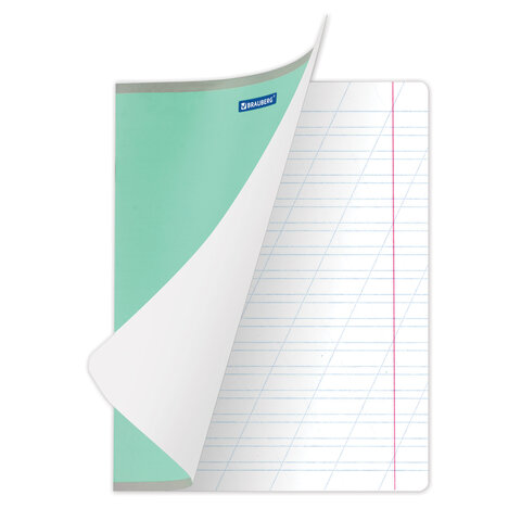 Тетрадь 12 л. BRAUBERG "КЛАССИКА NEW", косая линия, обложка картон, ЗЕЛЕНАЯ, 10568, 105688 фото