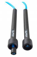 Скакалка STARFIT RP-101 ПВХ с плаcтиковой ручкой, синяя, 3м фото