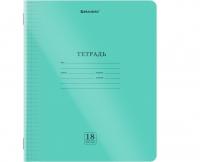 Тетрадь обложка пластик (прозрачный) 18л. клетка, BRAUBERG Smart Cover, ЗЕЛЕНАЯ, 405028, шт фото