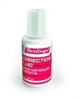 Корректирующая жидкость Berlingo, 20мл, водная, с кистью фото