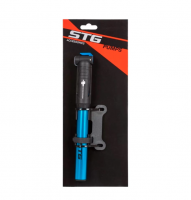 Насос ручной STG GP-87E, Schrader/Presta, шланг, алюминий, черный с синим Х107030 фото