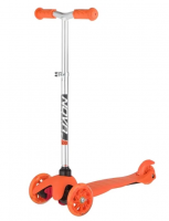 Самокат-кикборд NOVATRACK 120H.DISCOKIDS.OR20 детский, свет.колеса PU пер.120*24  задн.76*24мм, эрго фото