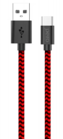Кабель USB - Type-C PERO DC-04 1м красно-черный (PRDC-04TC1MRB) фото