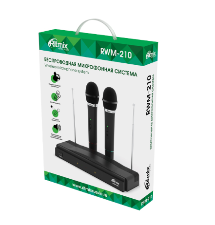 Набор беспроводных микрофонов RITMIX RWM-210 черный фото