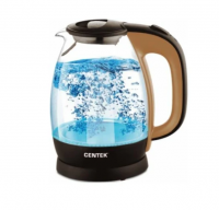 Чайник CENTEK CT-0056 бежевый/кофе фото
