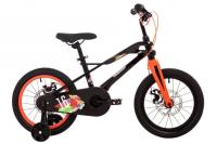 (м) Велосипед детский NOVATRACK 16"165MLYNXD.BK4 магнез рама, чёрный, полная защ.цепи, диск.тормоз, фото