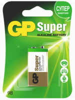 Батарейка GP Super, Крона (6LR61, 6LF22, 1604A), алкалиновая, 1 шт,1604AA21-5CRSBC1 фото