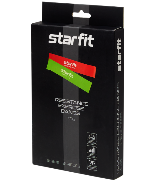 Мини-эспандеры STARFIT ES-206, черный/серый, 2 шт. фото