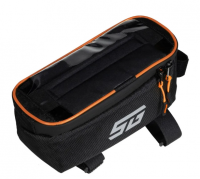 Велосумка на раму с отделением для телефона STG, модель FB-016, размер 20х11х9 см, черный/оранжевый фото