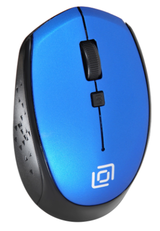Мышь Oklick 488MW черный/синий оптическая (1600dpi) беспроводная USB (4but) фото