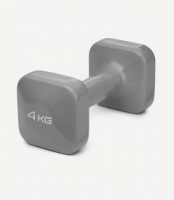 Гантель виниловая STARFIT DB-106 4 кг, квадратный, темно-серый  фото