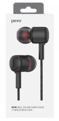 Наушники с микрофоном PERO EP16 черный EP16B купить ЦИТ Наушники с микрофоном PERO EP16 черный EP16B фото