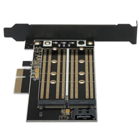 Контроллер PCI-E SSD M.2 (NVMe+SATA) в разъем PCI-e Gembird MF-PCIE-NVME-SATA фото