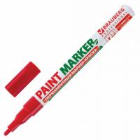 Маркер-краска лаковый (paint marker) 2 мм, КРАСНЫЙ, БЕЗ КСИЛОЛА (без запаха), алюминий, BRAUBERG PRO фото