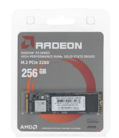 Накопитель SSD 256Gb M.2 2280 AMD Radeon R5 Client 1900/900 NVMe PCIEx4 (R5MP256G8) фото