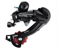 Переключатель скоростей задний Shimano Tourney, TZ500, GS, 6 скоростей, крепление на ось, черный, бе фото