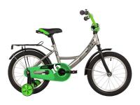 (м) Велосипед детский NOVATRACK 16"163VECTOR.SL22 серебристый, тормоз нож, крылья, багажник, полная  фото