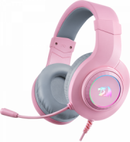 Игровые наушники с микрофоном REDRAGON HYLAS Розовые, RGB фото