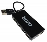 Хаб USB 2.0 Buro BU-HUB4-U2.0-Slim 4порт. черный фото
