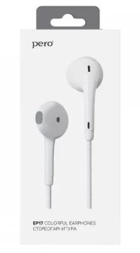 Наушники с микрофоном PERO EP17 белый EP17WH купить ЦИТ Наушники с микрофоном PERO EP17 белый EP17WH фото