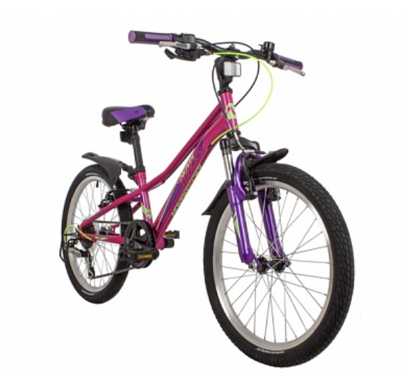 (м) Велосипед детский NOVATRACK 20"20SH6V.VALIANT.PN22 сталь, фуксия, 6-скор, TY21/TS38/SG-6SI, V-br фото