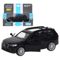 ТМ "Автопанорама" Машинка металлическая 1:44, BMW X7, черный, откр. двери, инерция, в/к 17,5*12,5*6, фото