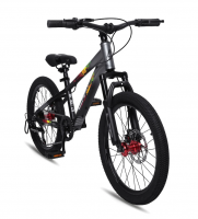 (м) Велосипед детский LTBIKE 20" SKILL, алюминий, рама 10,5", 6-ск, черный/серый фото