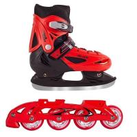 Раздвижные коньки-ролики BlackAqua AS-406, красный (26-29) фото
