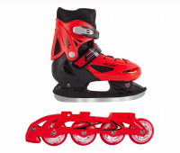 Раздвижные коньки-ролики BlackAqua AS-406, красный (30-33) фото