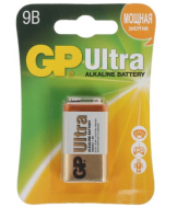 Батарейка GP Ultra, Крона (6LR61, 6LF22, 1604A), алкалиновая, 1 шт, блистер, 1604AU-5CR1 фото