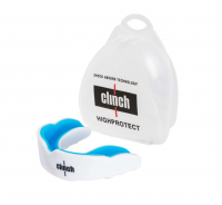 Капа одночелюстная Clinch Shield Double Layer Mouthguard бело-синяя (размер Junior) фото