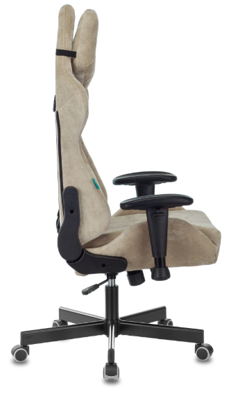 Кресло игровое Zombie VIKING KNIGHT Fabric песочный Light-21 с подголов. крестов. металл VIKING KNIG фото