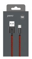 Кабель USB - MicroUSB PERO DC-04 1м красно-черный PRDC-04MU1MRB фото
