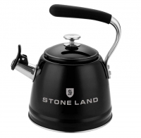 Чайник со свистком STONE LAND SL06-002 2,3л, черный фото