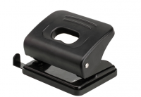 Дырокол OfficeSpace 20л., пластиковый, черный, с линейкой фото