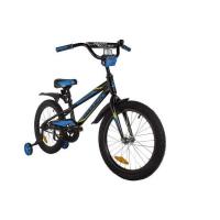 (м) Велосипед детский NOVATRACK 18"185ADODGER.BK22 алюм.,чёрный, тормоз нож, короткие крылья, защита фото