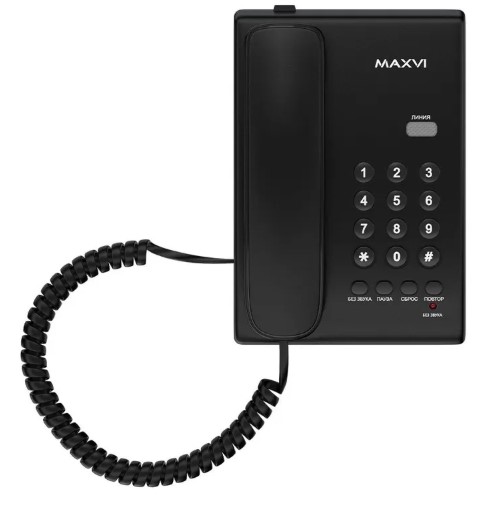Телефон проводной MAXVI CS-02 black черный фото