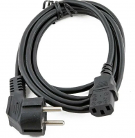 Кабель питания Cablexpert PC-186-VDE-1M, Schuko-C13, VDE, 3х0.75мм2, 10А, с заземлением, 1м, черный, фото