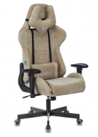 Кресло игровое Zombie VIKING KNIGHT Fabric песочный Light-21 с подголов. крестов. металл VIKING KNIG фото