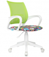 Кресло Helmi HL-K95 R (W695) "Airy", спинка сетка салатовая/сиденье ткань с рисунком маскара фото