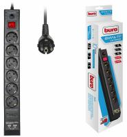 Сетевой фильтр Buro BU-SP3_USB_2A-B 3м (6 розеток) черный фото