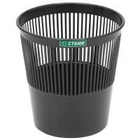 Корзина для бумаг круглая  9л чёрная фото