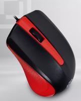 Мышь Oklick 225M черный/красный оптическая (1200dpi) USB фото