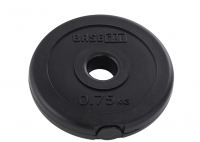 Диск пластиковый BASEFIT BB-203 0,75 кг, d=26 мм, черный фото