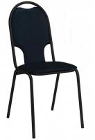 Стул для посетителей РС02М, черный каркас, кожзам черный Код 531894  фото