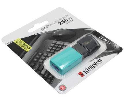 USB флеш-накопитель 256GB Kingston  DataTravele Exodia M чёрный/голубой USB 3.2 (DTXM/256GB) фото